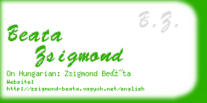 beata zsigmond business card